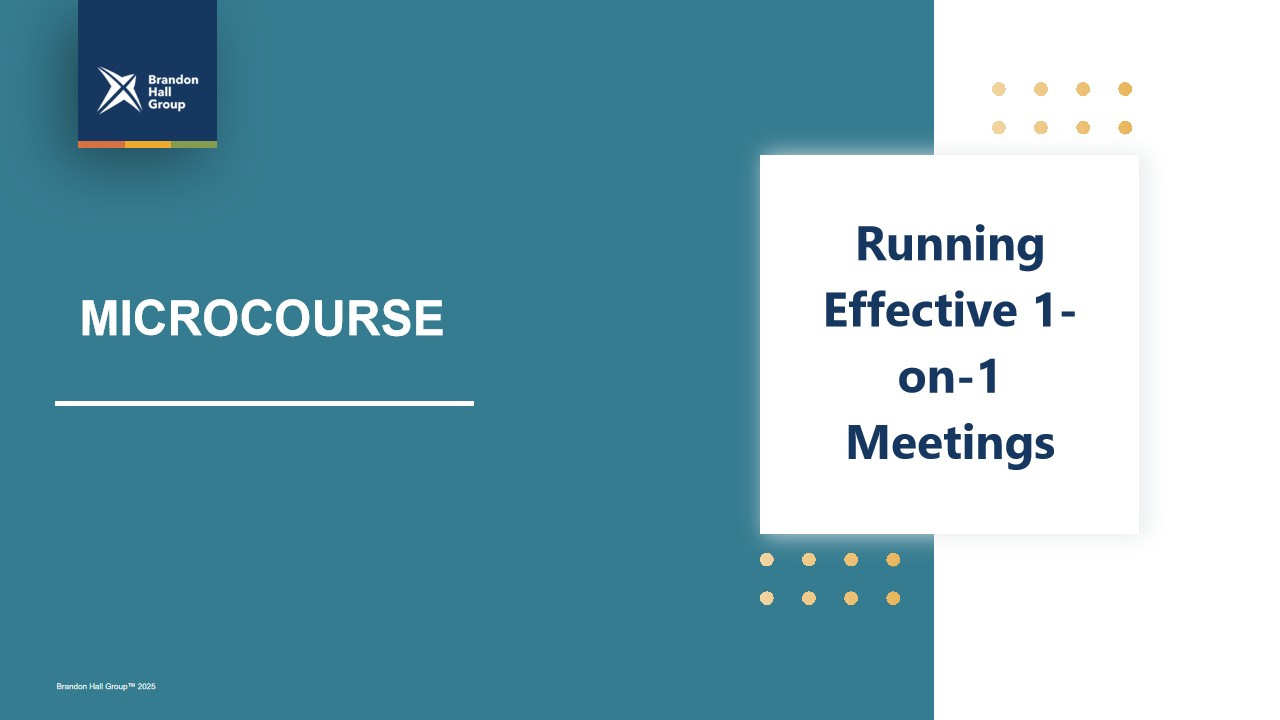 Microcourse: Running Effective 1-on-1 Meetings