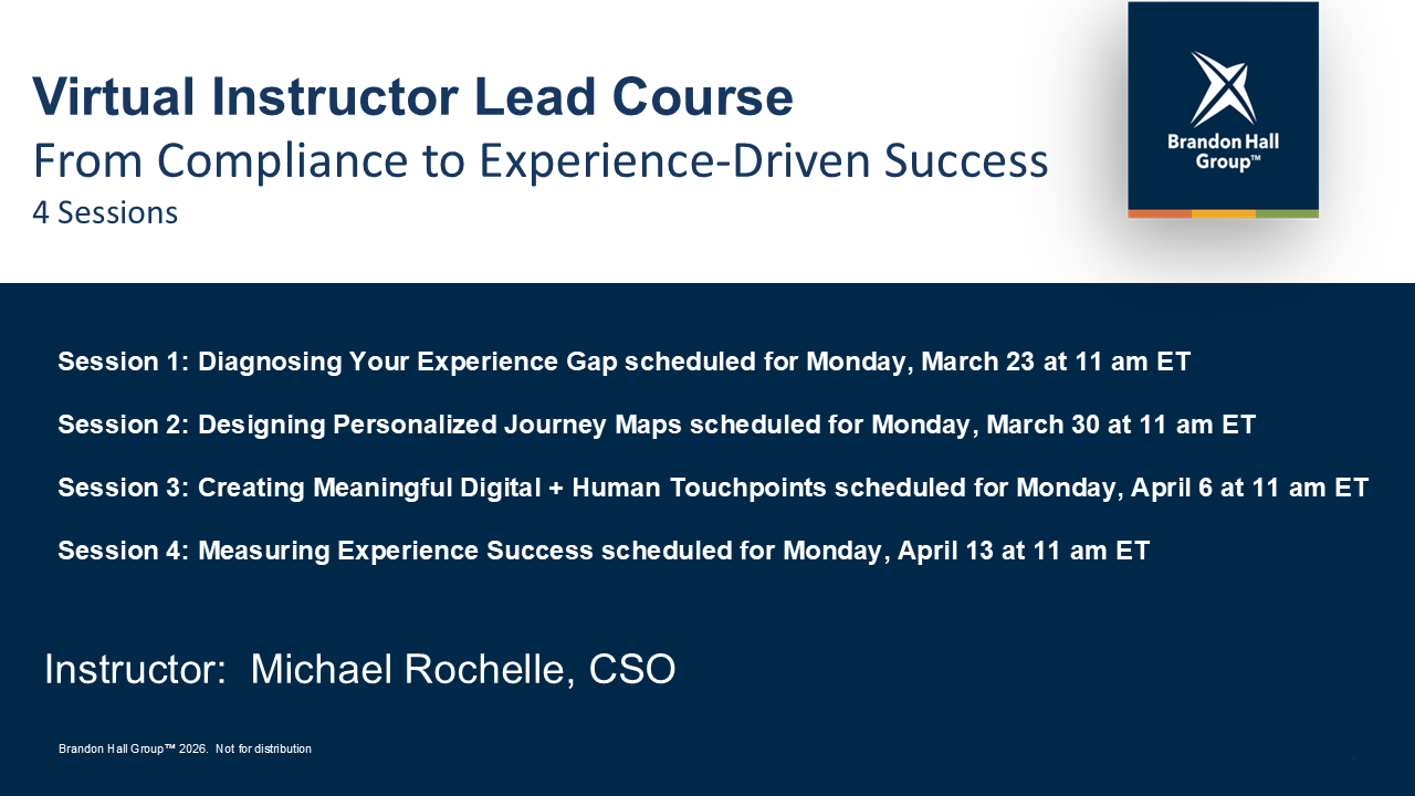 Virtual Instructor Lead Training: From Compliance to Experience Driven Success