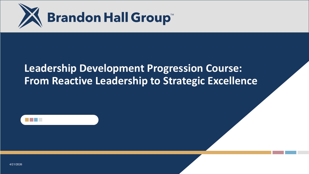 Leadership Development Progression Course: From Reactive Leadership to Strategic Excellence